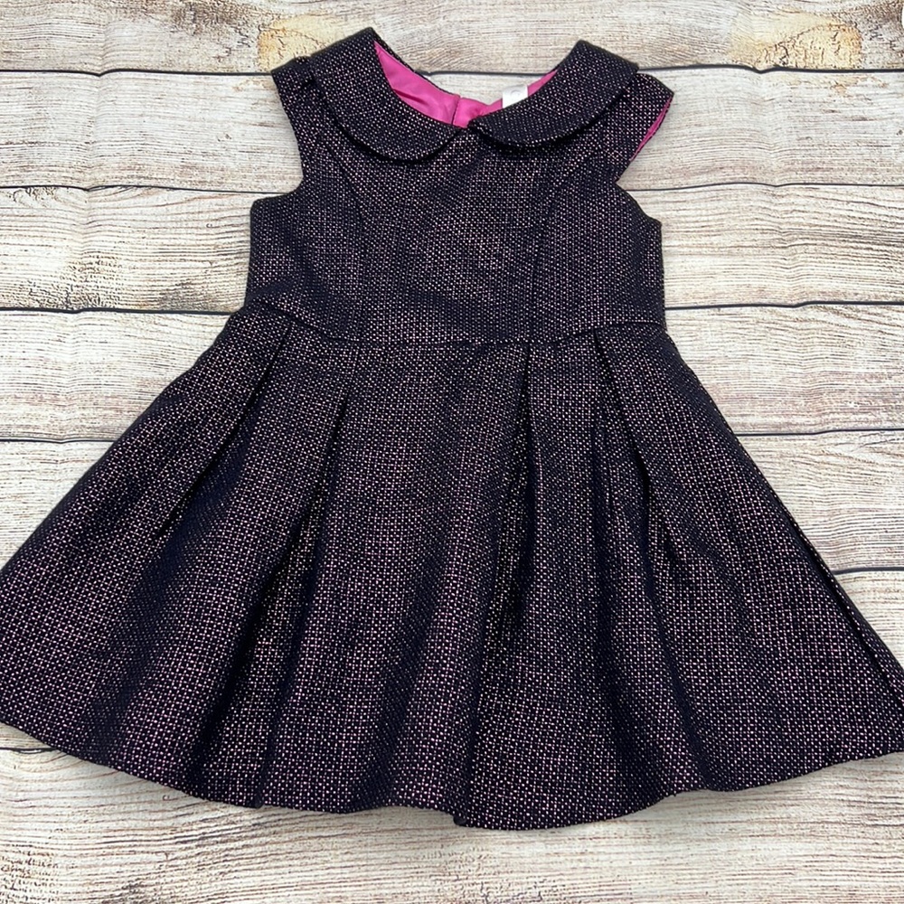 Cherokee Pink and Black Dress with Pink Silk Lining Sz 2T